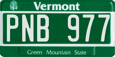 VT license plate PNB977