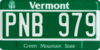 VT license plate PNB979