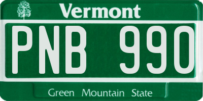 VT license plate PNB990