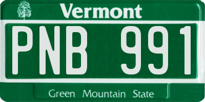 VT license plate PNB991