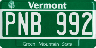 VT license plate PNB992