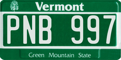 VT license plate PNB997