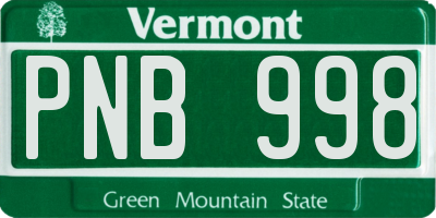 VT license plate PNB998