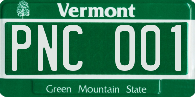 VT license plate PNC001
