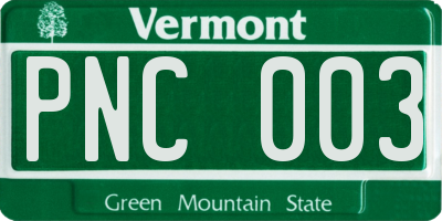 VT license plate PNC003