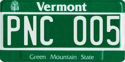 VT license plate PNC005