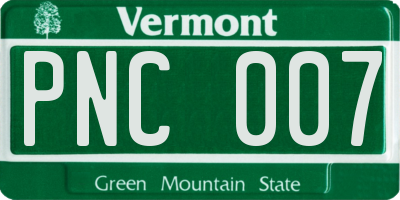 VT license plate PNC007