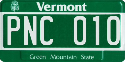 VT license plate PNC010