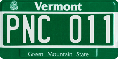 VT license plate PNC011