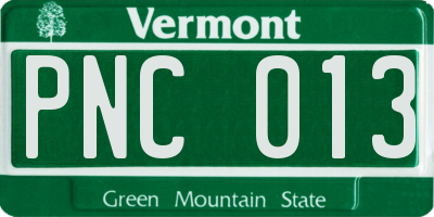 VT license plate PNC013