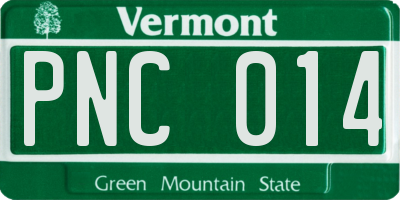 VT license plate PNC014