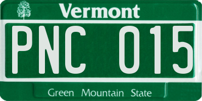 VT license plate PNC015