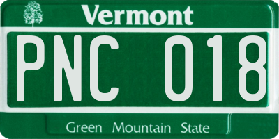 VT license plate PNC018