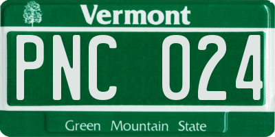 VT license plate PNC024