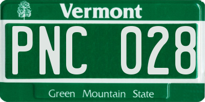 VT license plate PNC028