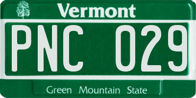 VT license plate PNC029