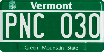 VT license plate PNC030