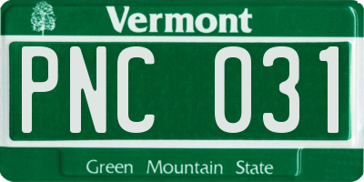 VT license plate PNC031