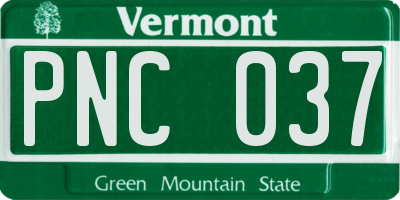 VT license plate PNC037