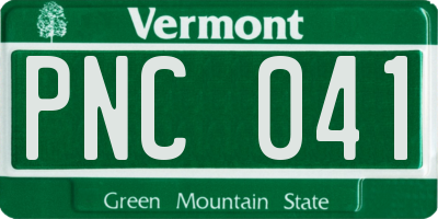 VT license plate PNC041