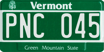 VT license plate PNC045