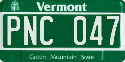 VT license plate PNC047