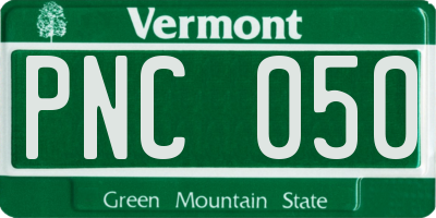 VT license plate PNC050