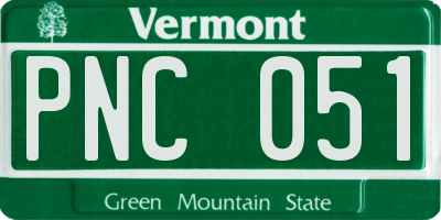 VT license plate PNC051