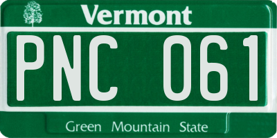 VT license plate PNC061