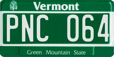 VT license plate PNC064