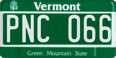 VT license plate PNC066