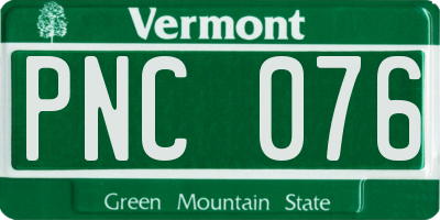 VT license plate PNC076