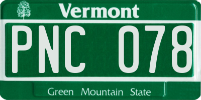 VT license plate PNC078