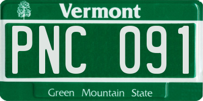 VT license plate PNC091