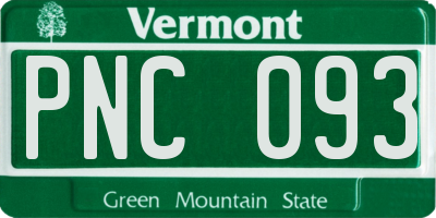 VT license plate PNC093