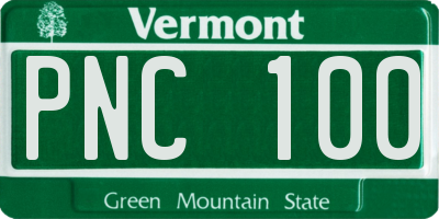 VT license plate PNC100