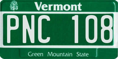 VT license plate PNC108