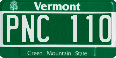 VT license plate PNC110