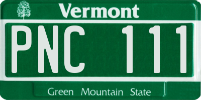 VT license plate PNC111