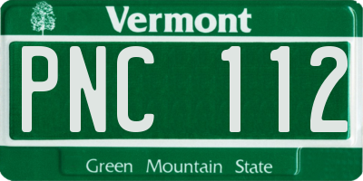 VT license plate PNC112