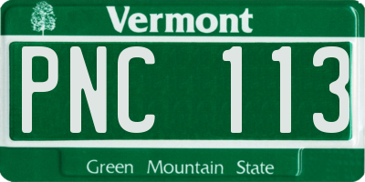 VT license plate PNC113
