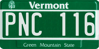 VT license plate PNC116