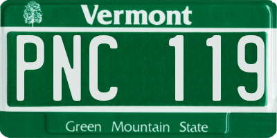 VT license plate PNC119