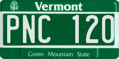 VT license plate PNC120
