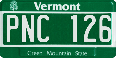 VT license plate PNC126