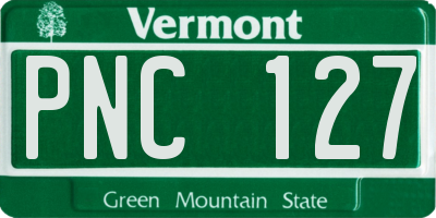 VT license plate PNC127