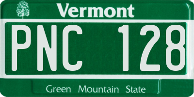 VT license plate PNC128