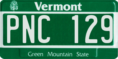 VT license plate PNC129
