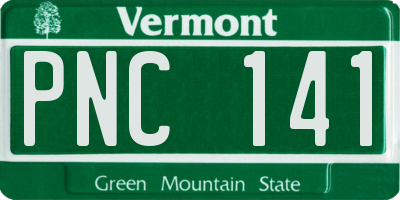 VT license plate PNC141