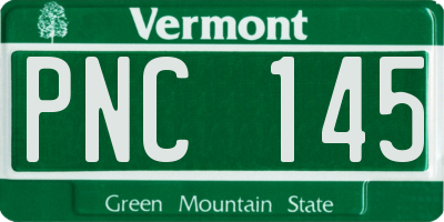 VT license plate PNC145